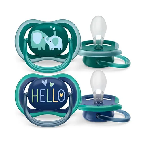 Orthodontic Ultra Air Pacifier for Boys 18m+ by Philips Avent, 2 Pieces Orthodontic Ultra Air Pacifier for Boys 18m+ by Philips Avent, 2 Pieces - Image 1