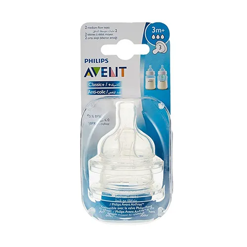 Philips Avent Classic Teats, 3m+, 3 Holes, 2 Pieces Philips Avent Classic Teats, 3m+, 3 Holes, 2 Pieces - Image 1