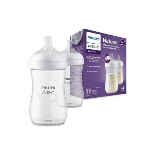 Philips Avent Natural Response Baby Bottle, 1m+, 260ml, 2 Pieces Philips Avent Natural Response Baby Bottle, 1m+, 260ml, 2 Pieces - الصورة 1