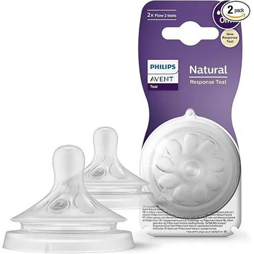 Philips Avent Natural Response Thick Feed Teats, 0m+, 2 Pieces Philips Avent Natural Response Thick Feed Teats, 0m+, 2 Pieces - Image 1