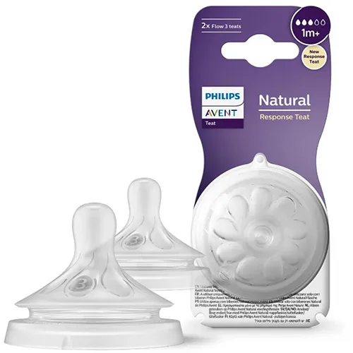 Philips Avent Natural Response Thick Feed Teats, 1m+, 2 Pieces Philips Avent Natural Response Thick Feed Teats, 1m+, 2 Pieces - Image 1