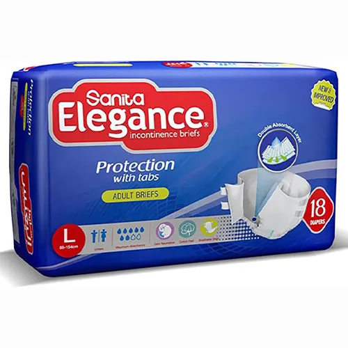 Sanita Elegance Adult Incontinence Briefs, Large, 18 pcs Sanita Elegance Adult Incontinence Briefs, Large, 18 pcs - الصورة 1