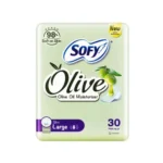 Sofy Olive Oil Moisturizer Cotton Pads, Slim, Large ,30 pcs