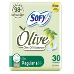 Sofy Olive Oil Moisturizer Cotton Pads, Slim,Normal ,30 pcs