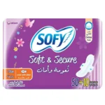 Sofy Soft And Secure Cotton Feminine Pads, Slim, Large,50 pcs (+10 extra)
