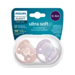 Ultra Soft Pacifier for Girls 0-6m by Philips Avent, 2 Pieces