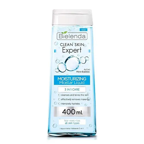 Bielenda 4-in-1 Micellar Makeup Remover Water, 400ml بيليندا ماء ميسيلار لإزالة المكياج 4 في 1 ، 400 مل - الصورة 1